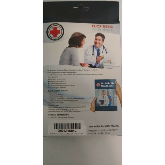 Small Carpel Tunnel Christmas Themed Compression Arthritis Gloves - Picture 3 of 4